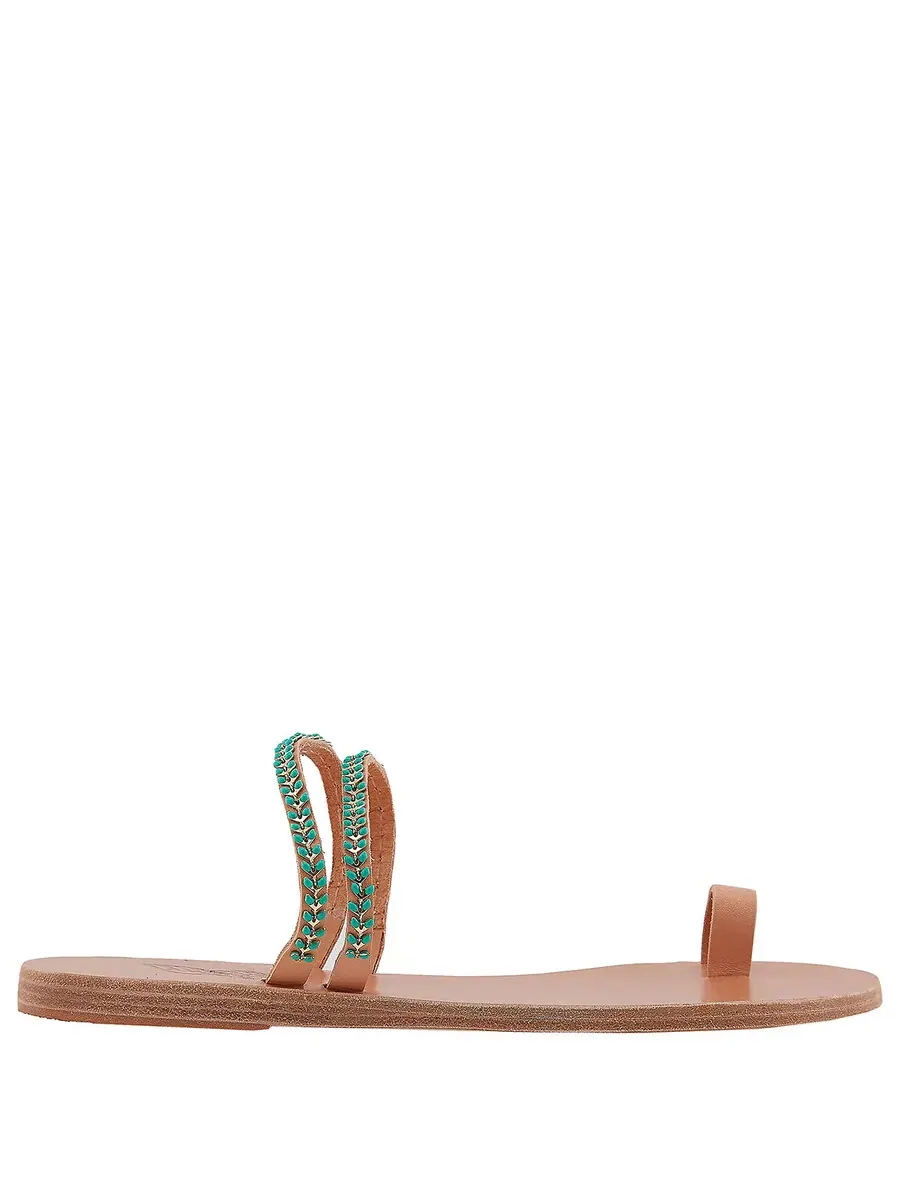 Женские сандалии Ancient Greek Sandals Skalida на плоской подошве — синий