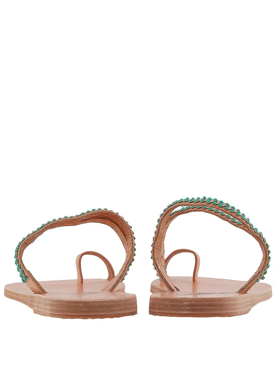 Женские сандалии Ancient Greek Sandals Skalida на плоской подошве — изображение 4 из 4, натуральный/синий