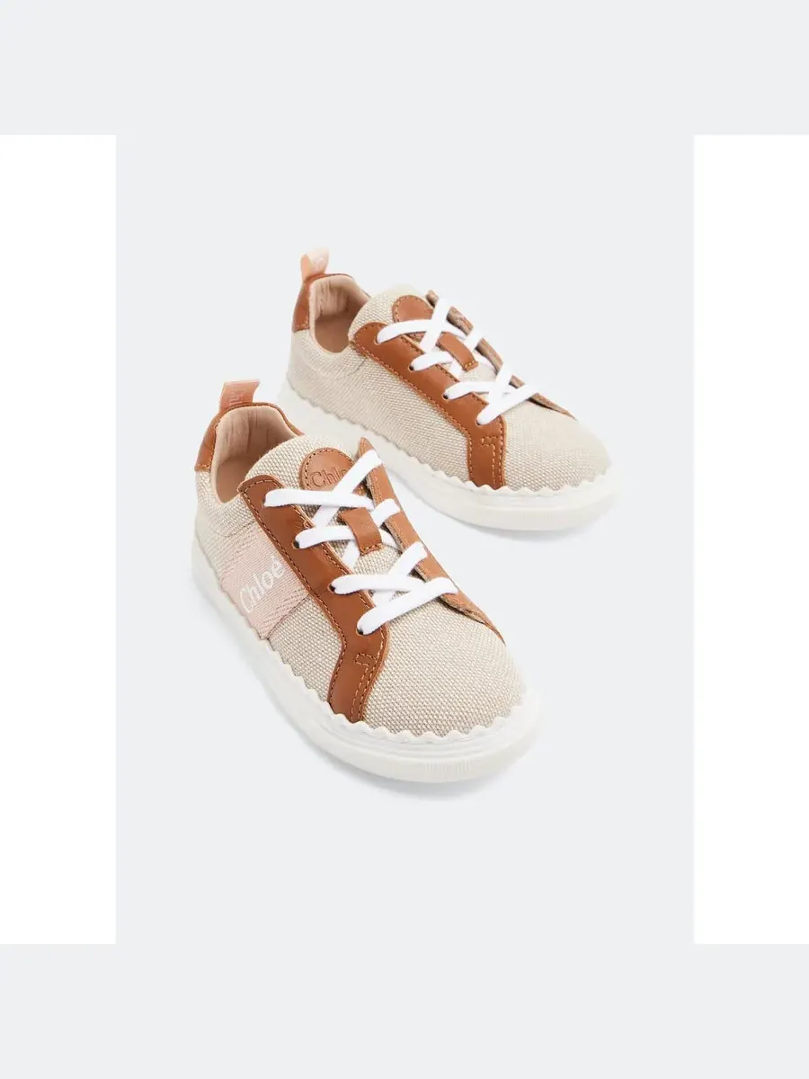 Детские низкие кроссовки Chloé Kids Lauren — изображение 2 из 4, шоколадный