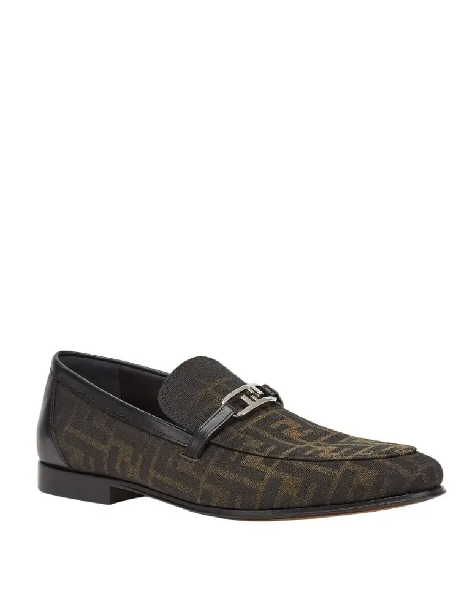 Лоферы Fendi O'Lock с жаккардовым логотипом — изображение 2 из 4, черный черный/черный