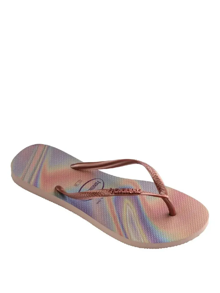 Вьетнамки Havaianas с тисненным логотипом из резины — изображение 2 из 3, розовый