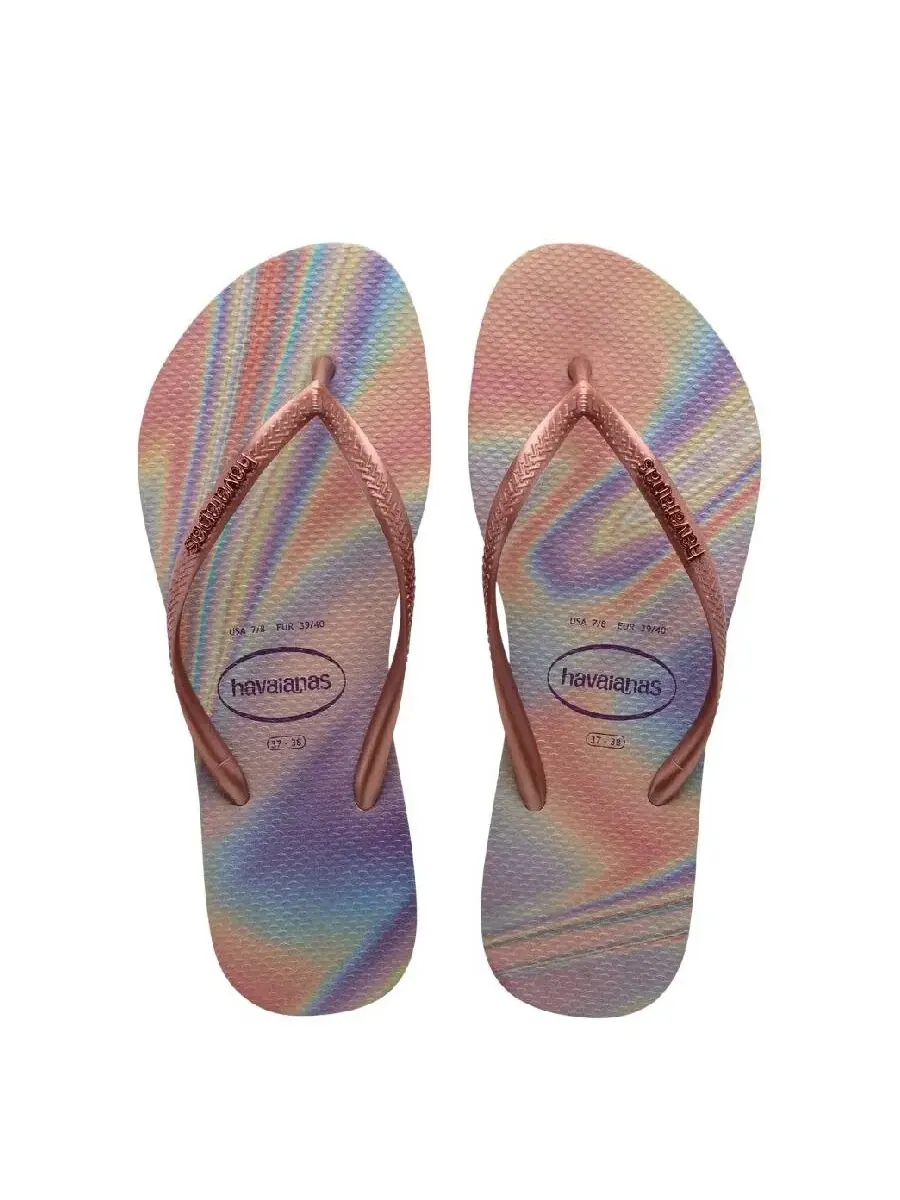 Вьетнамки Havaianas с тисненным логотипом из резины — изображение 3 из 3, розовый