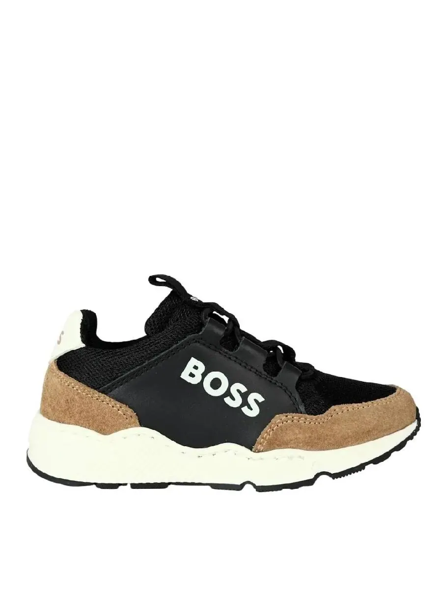 Кроссовки для мальчиков Hugo Boss с логотипом — коричневый