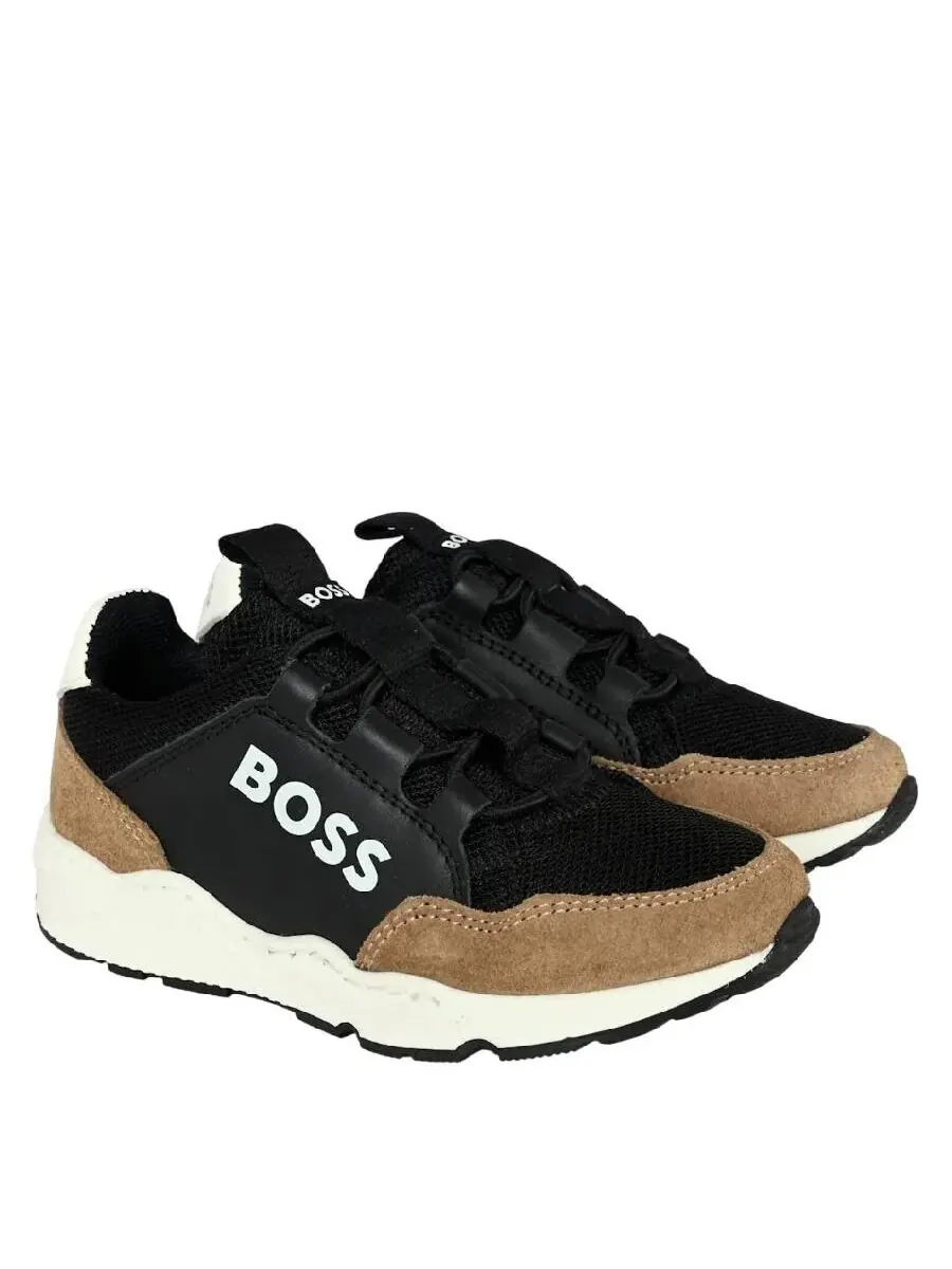 Кроссовки для мальчиков Hugo Boss с логотипом — изображение 2 из 3, коричневый