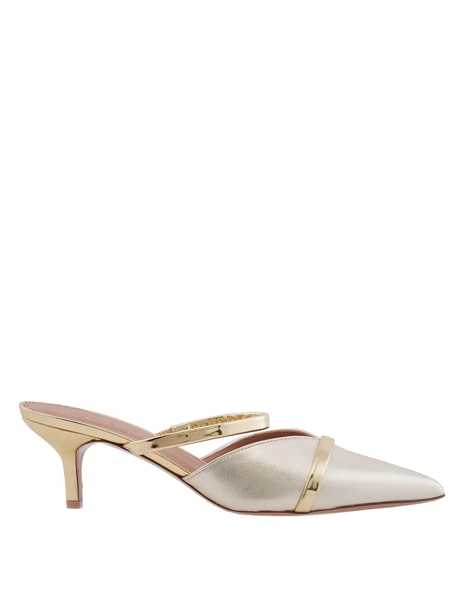 Туфли Malone Souliers Frankie 45 из кожи с каблуком-стилетто — изображение 1 из 4, серебристый