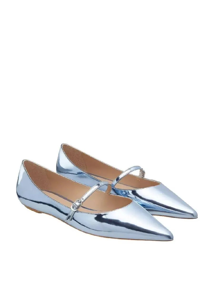 Балетки Stuart Weitzman Emilia Mary Jane — изображение 2 из 4, голубой