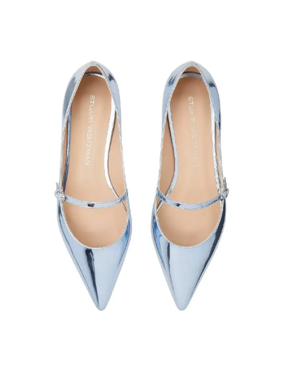 Балетки Stuart Weitzman Emilia Mary Jane — изображение 3 из 4, голубой