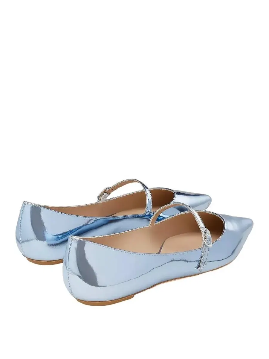 Балетки Stuart Weitzman Emilia Mary Jane — изображение 4 из 4, голубой