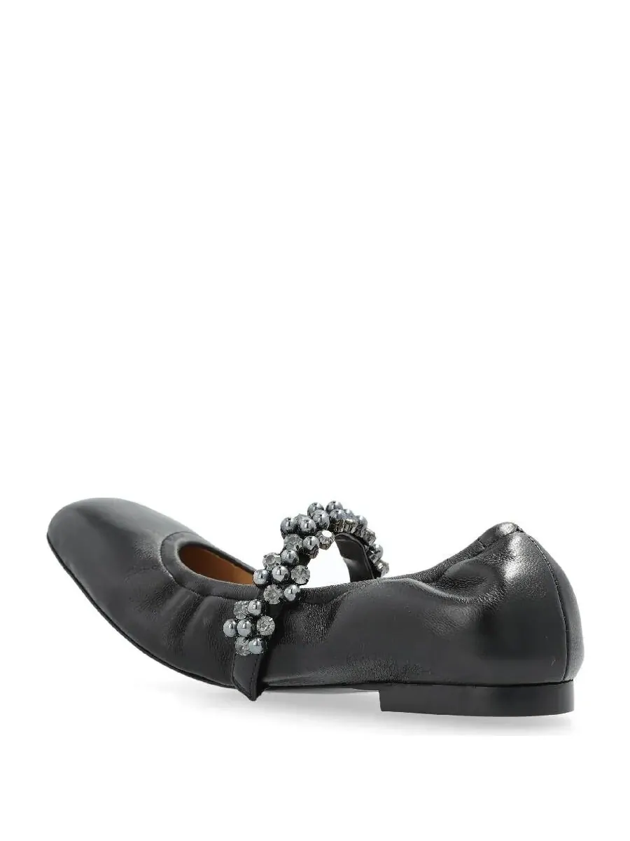 Балетки из кожи Stuart Weitzman Poppy — изображение 4 из 4, черный/графитовый