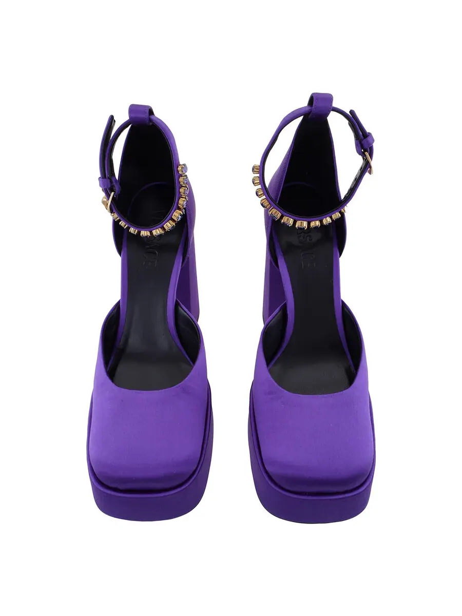 Туфли на платформе Versace Medusa Aevitas — изображение 3 из 4, фиолетовый/золотистый