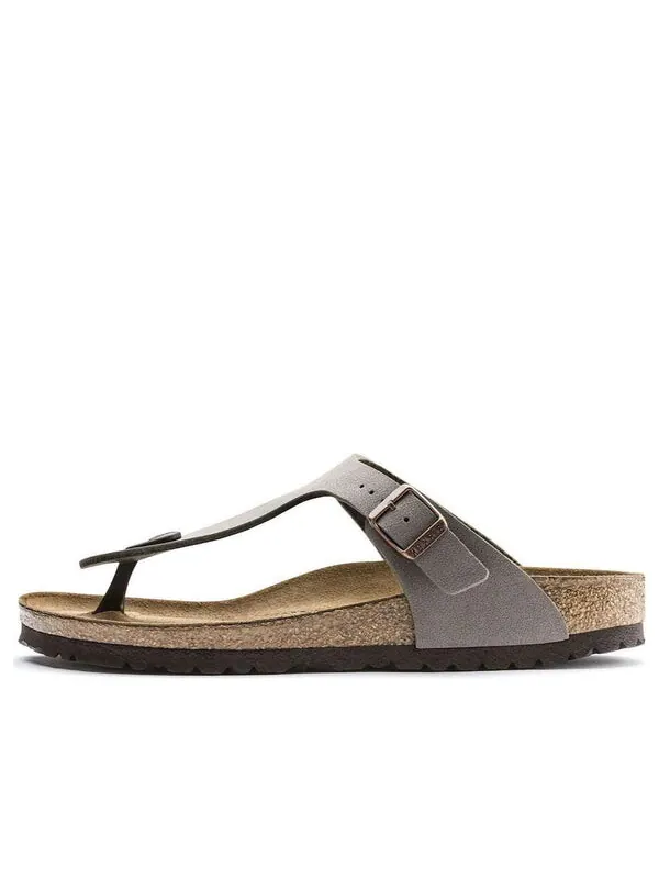 Тапочки gizeh birko flor birkibuc 'stone' Birkenstock — изображение 1 из 4, серый