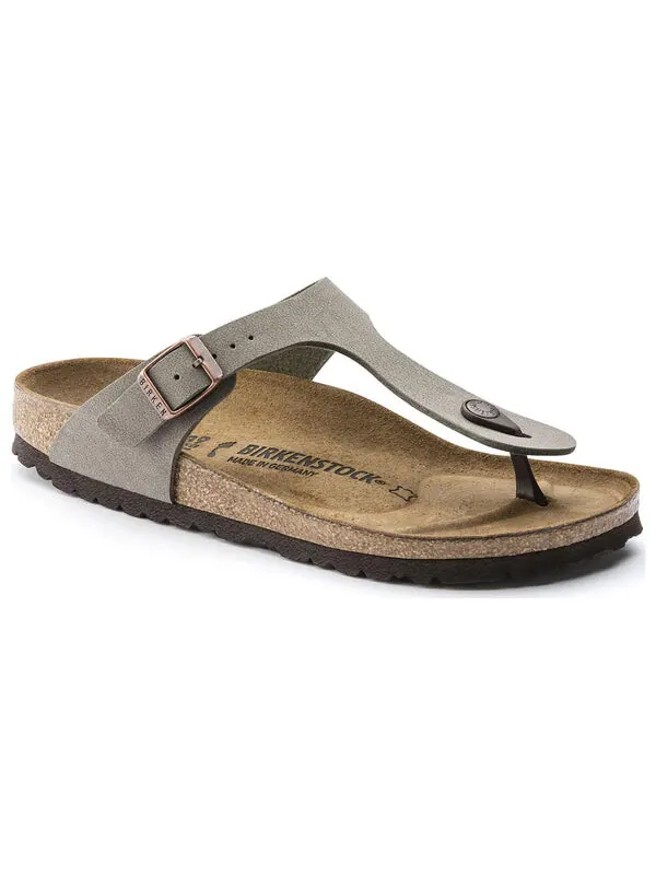 Тапочки gizeh birko flor birkibuc 'stone' Birkenstock — изображение 2 из 4, серый