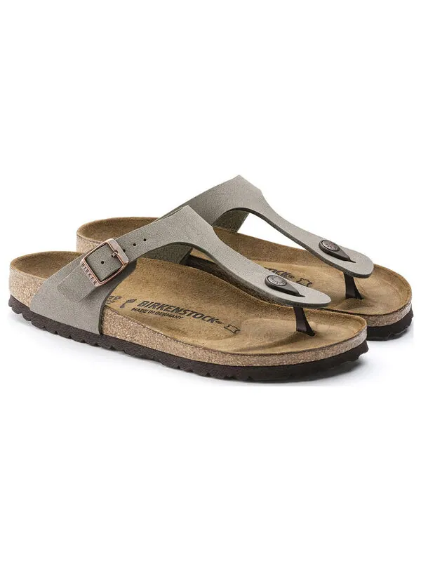 Тапочки gizeh birko flor birkibuc 'stone' Birkenstock — изображение 3 из 4, серый