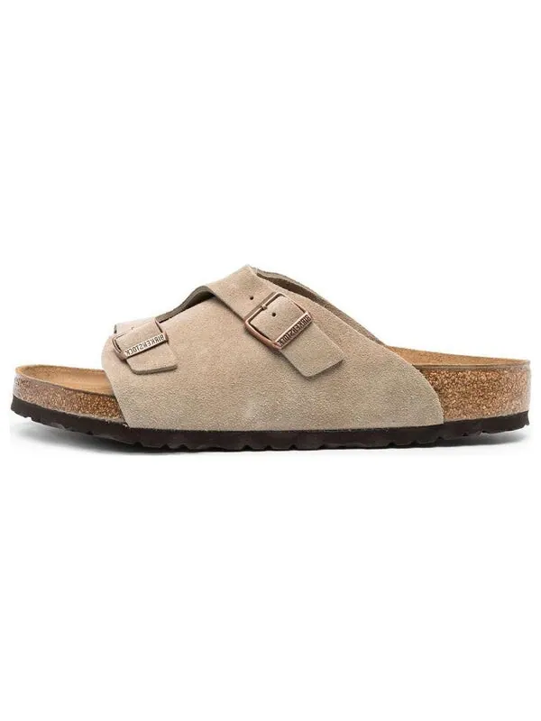 Тапочки zrich suede leather 'stone coin' Birkenstock — изображение 2 из 4, серый