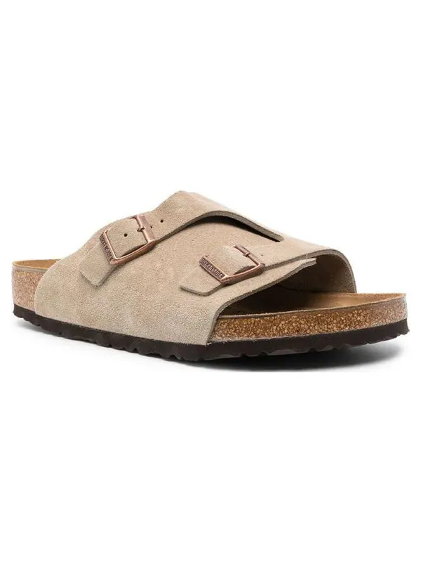 Тапочки zrich suede leather 'stone coin' Birkenstock — изображение 3 из 4, серый
