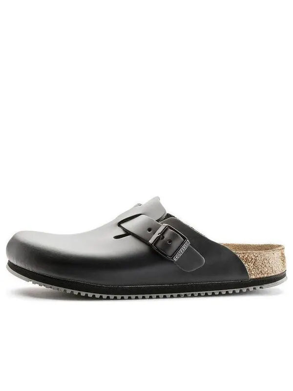Тапочки boston super grip natural leather 'black' Birkenstock — изображение 1 из 4, черный