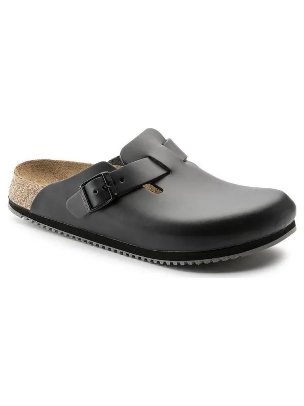 Тапочки boston super grip natural leather 'black' Birkenstock — изображение 2 из 4, черный
