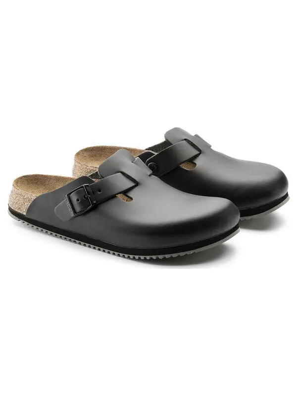 Тапочки boston super grip natural leather 'black' Birkenstock — изображение 3 из 4, черный