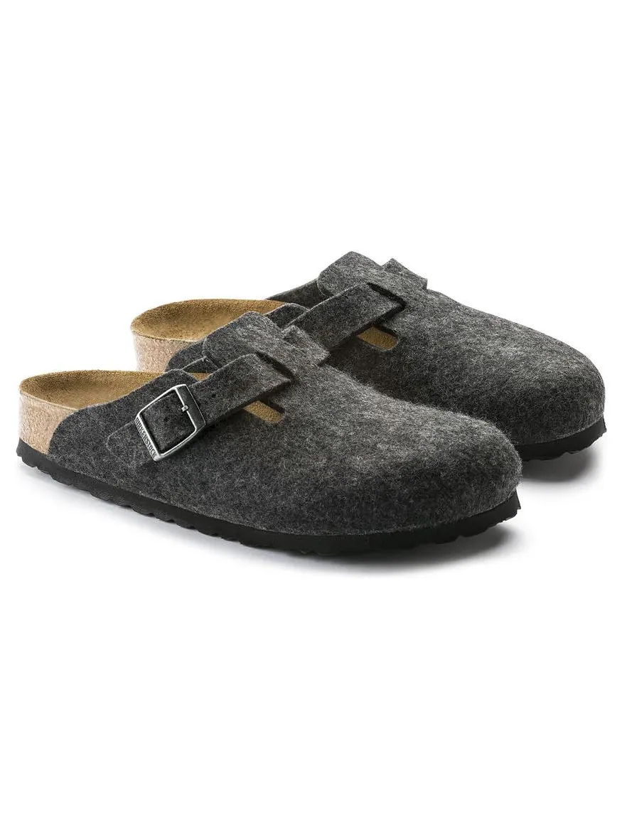 Кроссовки Birkenstock Boston Narrow 'Wool Felt Anthracite' — изображение 4 из 5, серый