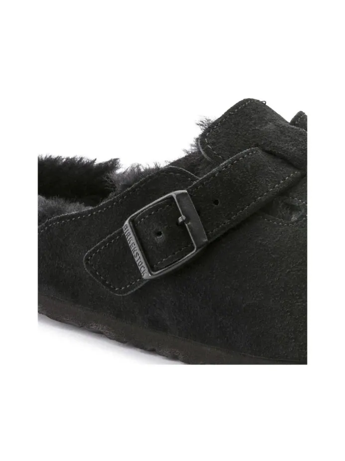 Мюли Birkenstock Boston Shearling Suede Leather — изображение 2 из 4, черный
