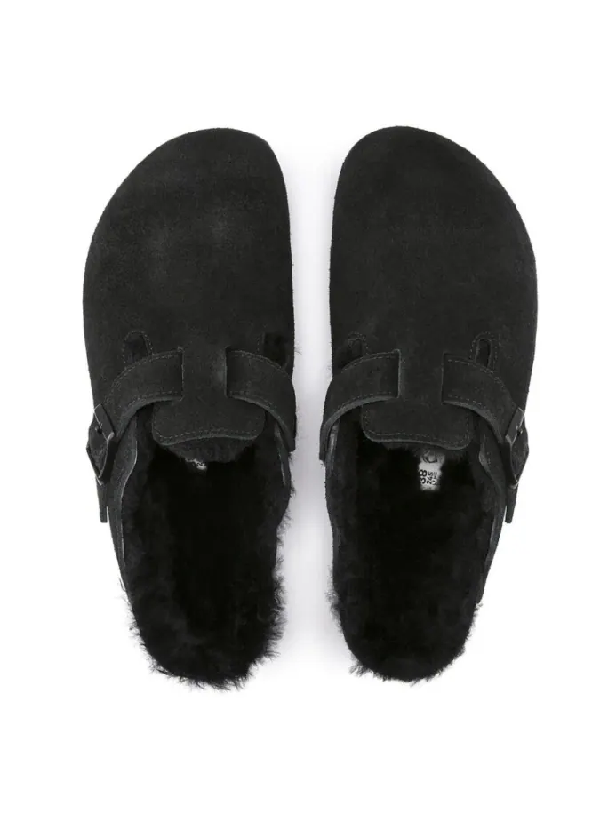 Мюли Birkenstock Boston Shearling Suede Leather — изображение 4 из 4, черный