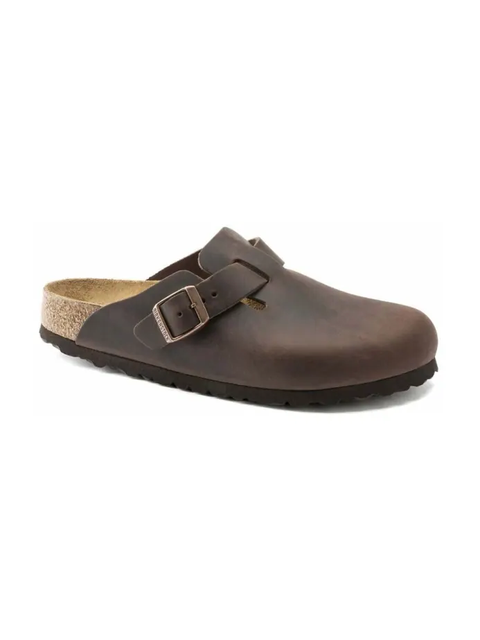 Мюли Birkenstock Boston Oiled Leather узкие, унисекс — изображение 1 из 4, хабана