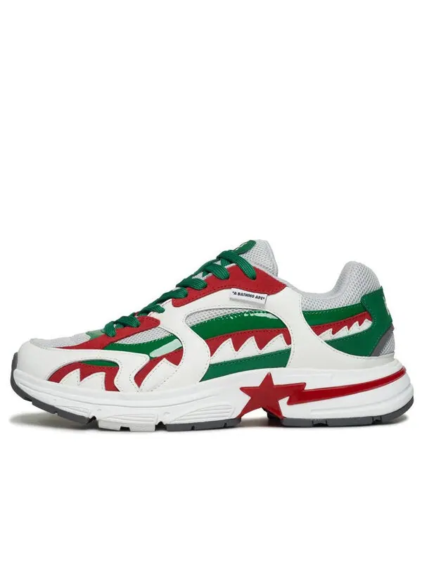 Кроссовки shark sta 'italy' A Bathing Ape — изображение 1 из 4, белый/зеленый/красный