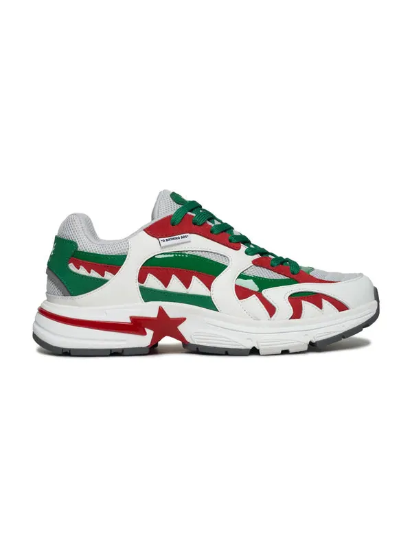 Кроссовки shark sta 'italy' A Bathing Ape — изображение 2 из 4, белый/зеленый/красный