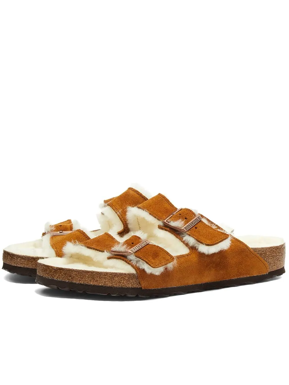 Сандалии Birkenstock Arizona Shearling Suede Leather — изображение 1 из 5, коричневый