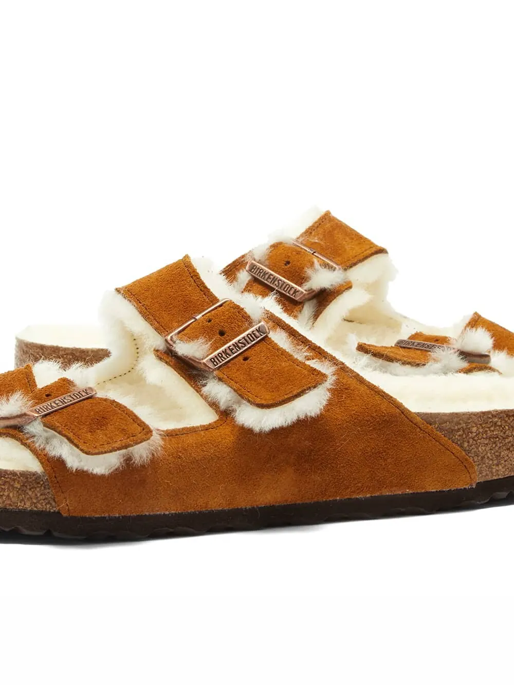 Сандалии Birkenstock Arizona Shearling Suede Leather — изображение 4 из 5, коричневый