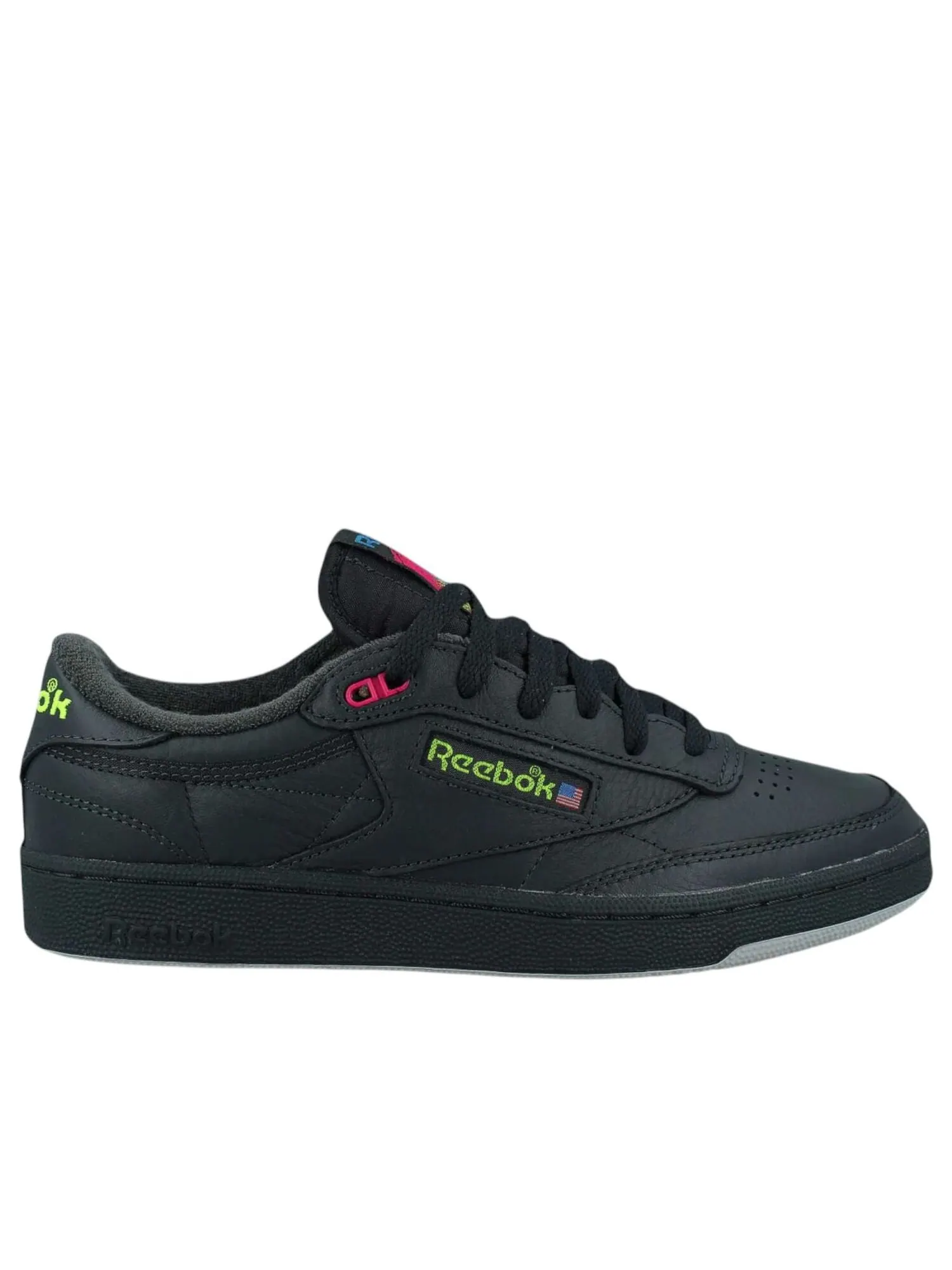 Кроссовки Reebok Club C 85 Vintage 'Black Pink Green' — изображение 2 из 5, черный