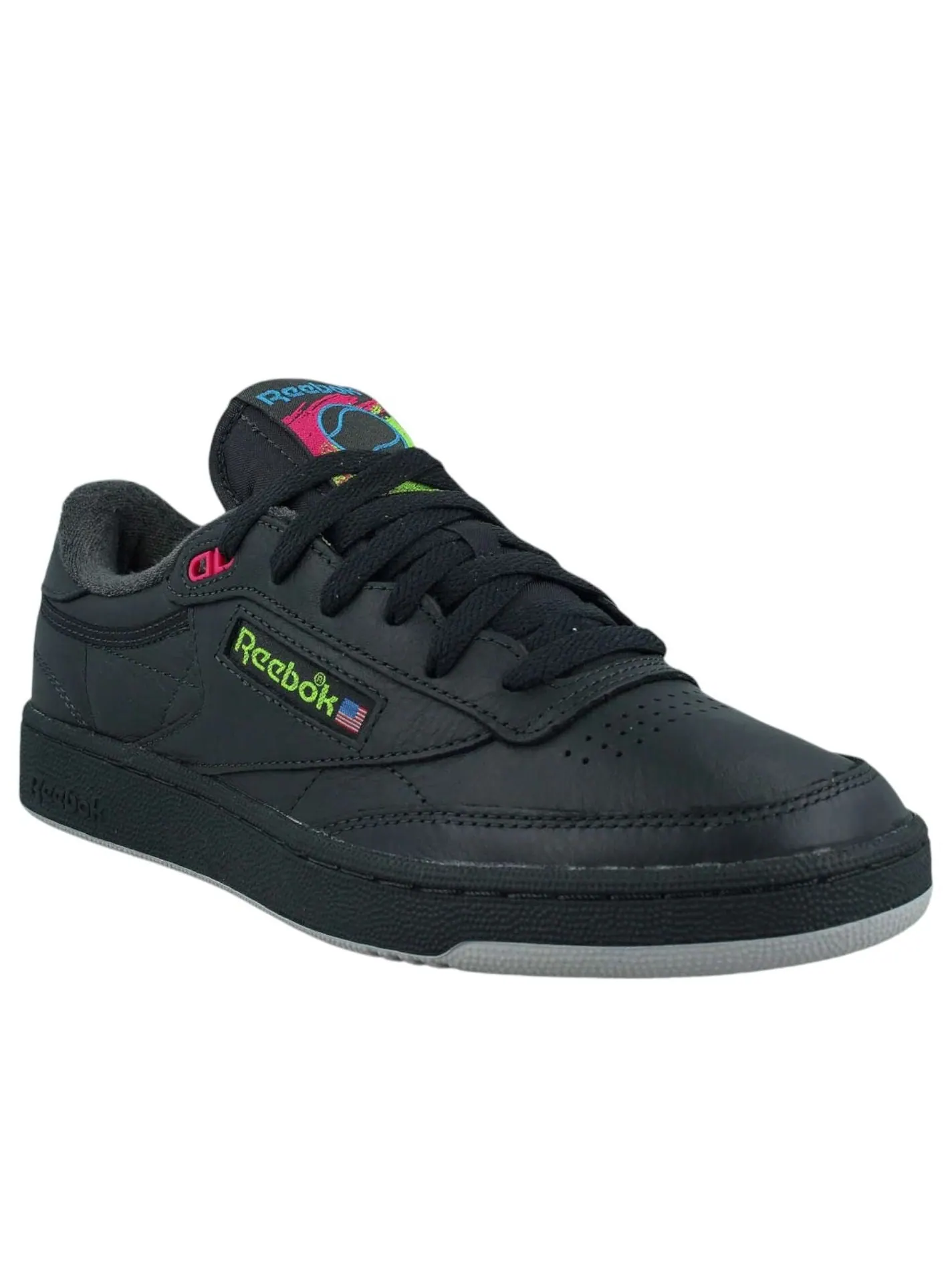 Кроссовки Reebok Club C 85 Vintage 'Black Pink Green' — изображение 3 из 5, черный/розовый/зеленый