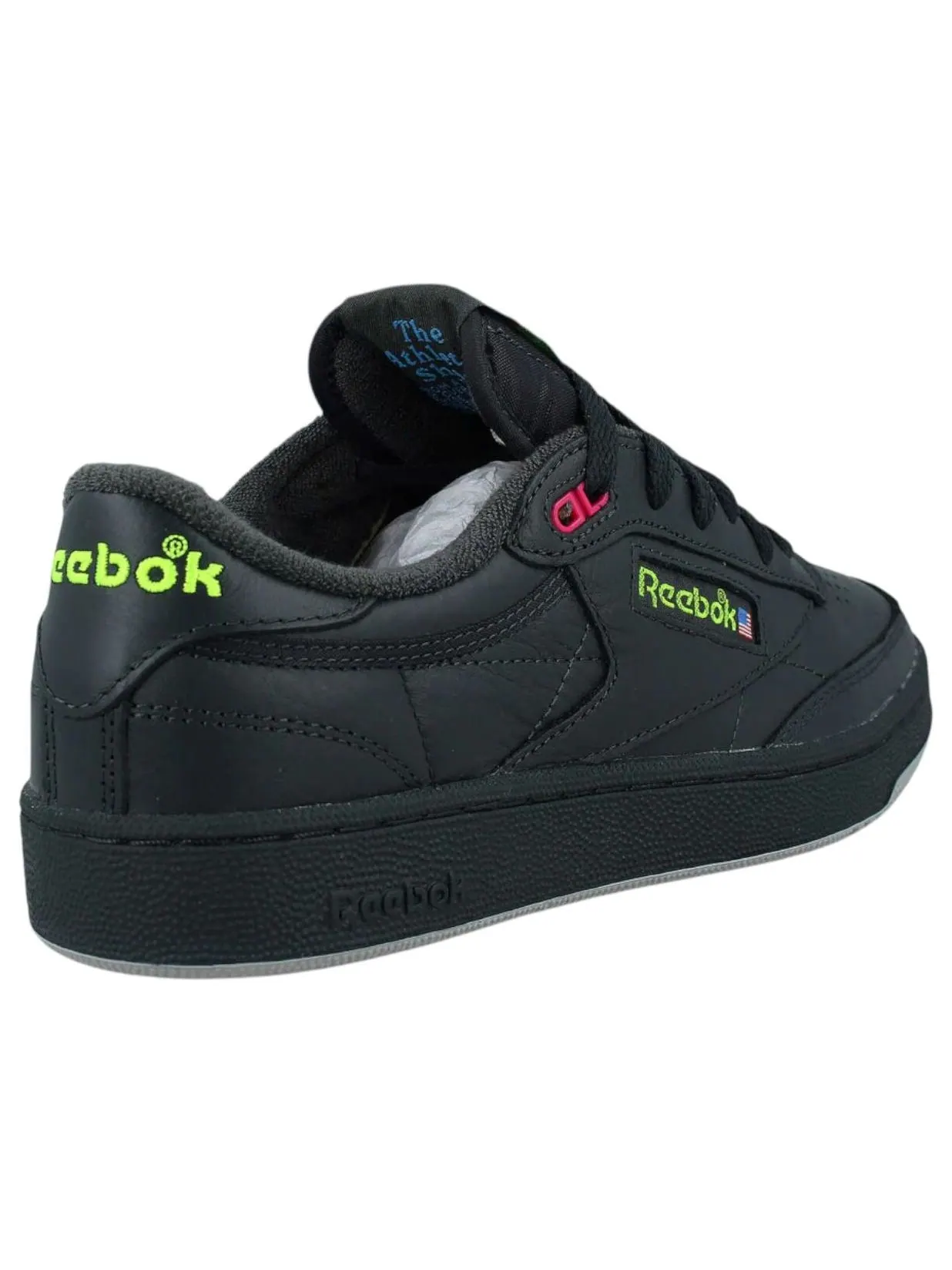 Кроссовки Reebok Club C 85 Vintage 'Black Pink Green' — изображение 4 из 5, черный/розовый/зеленый