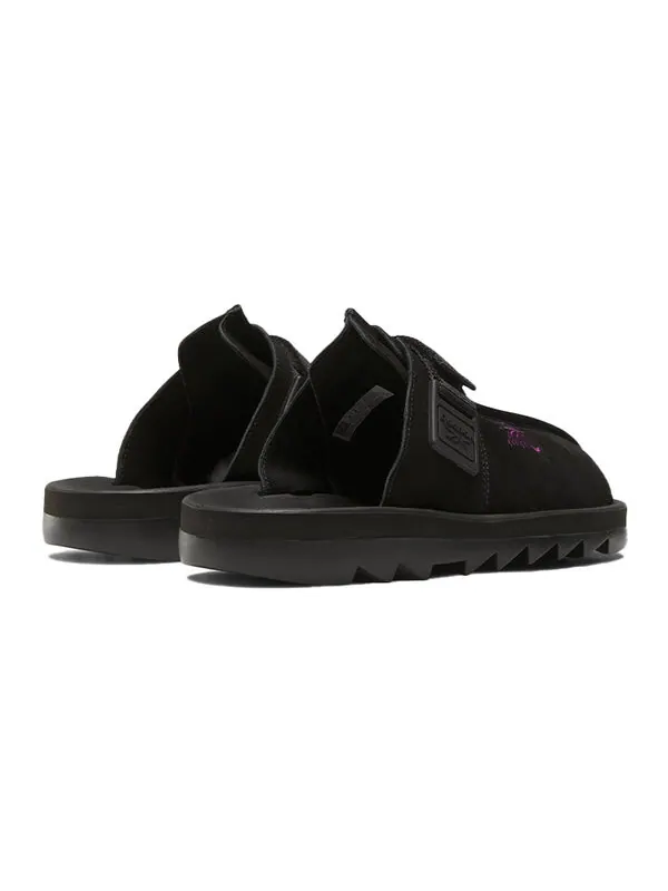 Тапочки x needles beatnik slides 'black' Reebok — изображение 4 из 4, черный/фиолетовый/черный