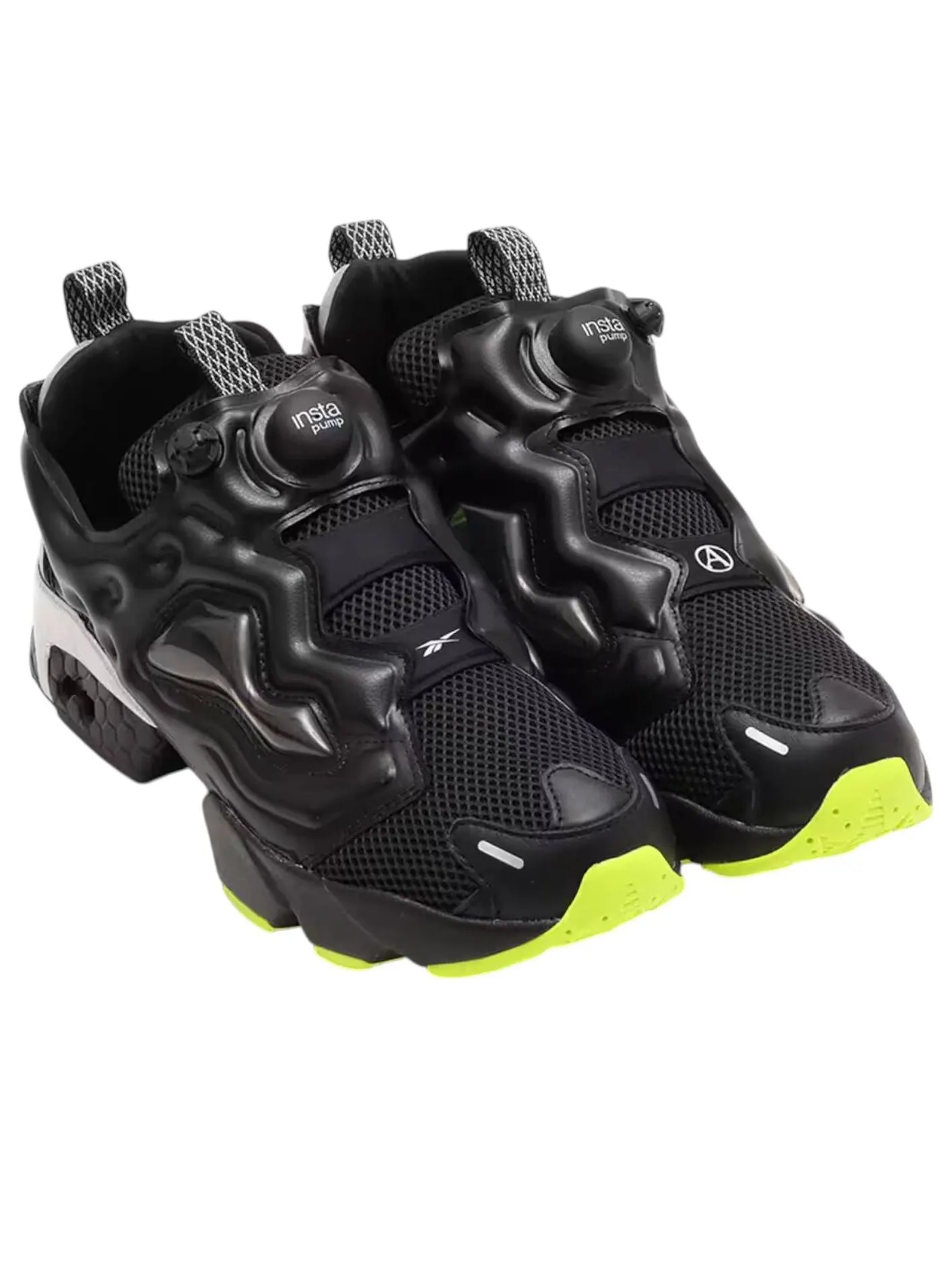 Reebok x Aries InstaPump Fury 94 'Black Grey Lime' — изображение 2 из 6, черный/серый