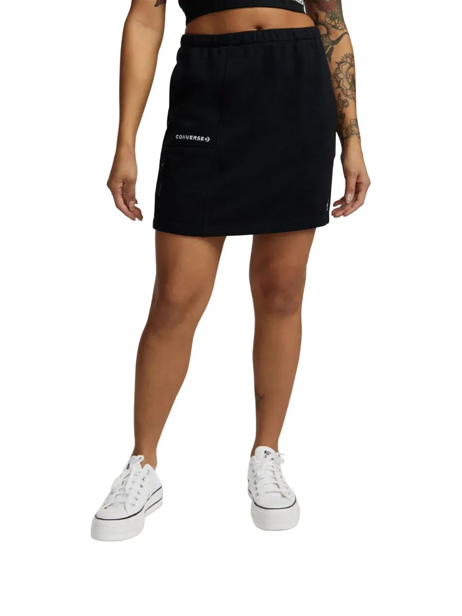 Кроссовки wordmark knit french terry skirt 'black' Converse — изображение 1 из 1, черный