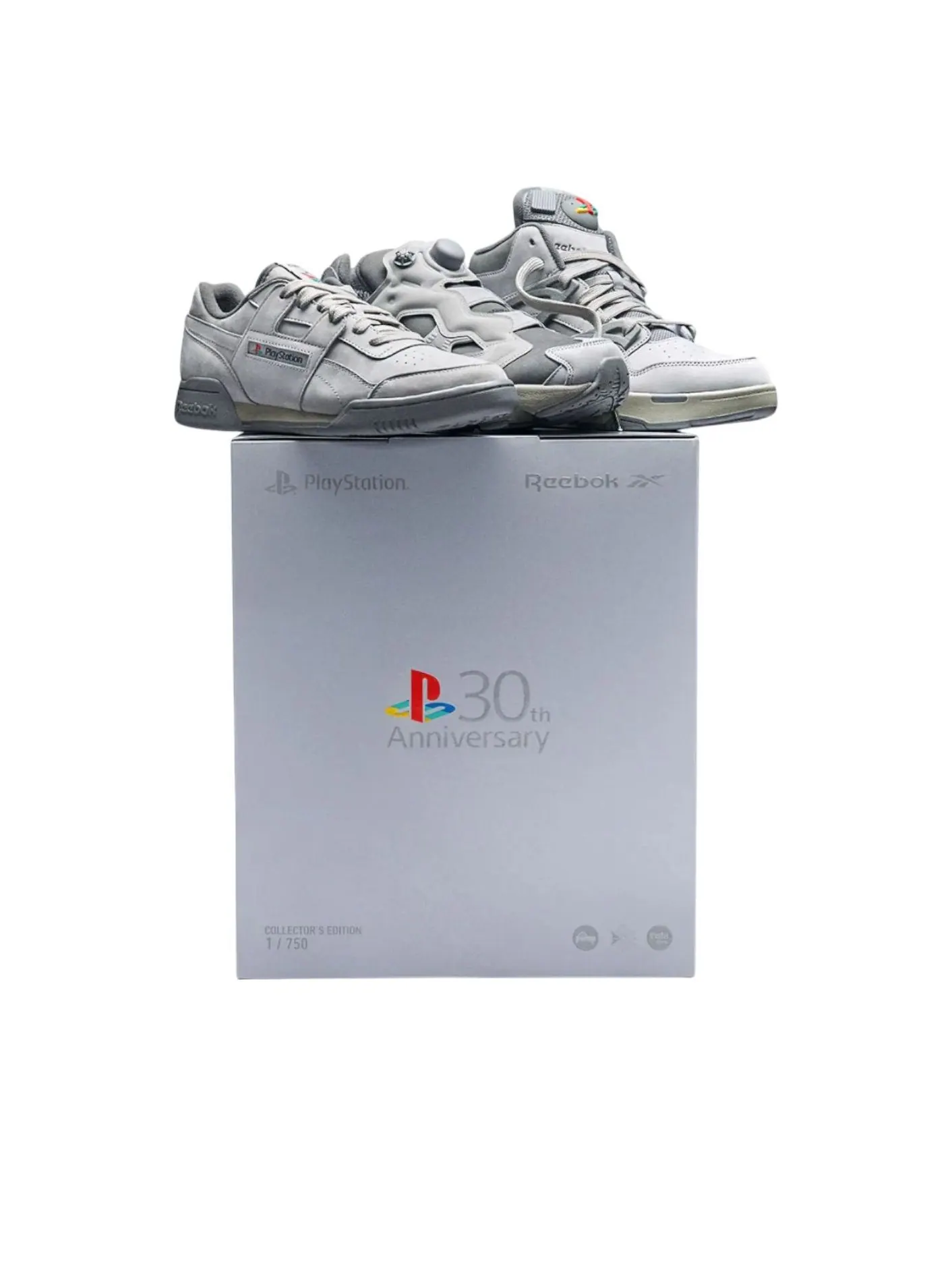Кроссовки Reebok x Sony Playstation '30th Anniversary Stacking Box' — изображение 2 из 7, серый
