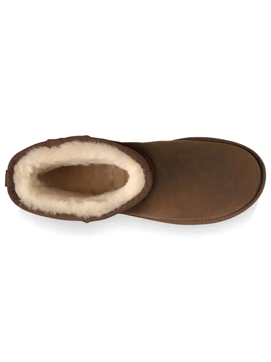 Мужские угги UGG Classic Mini замшевые с декоративной пяткой — изображение 6 из 7, коричневый