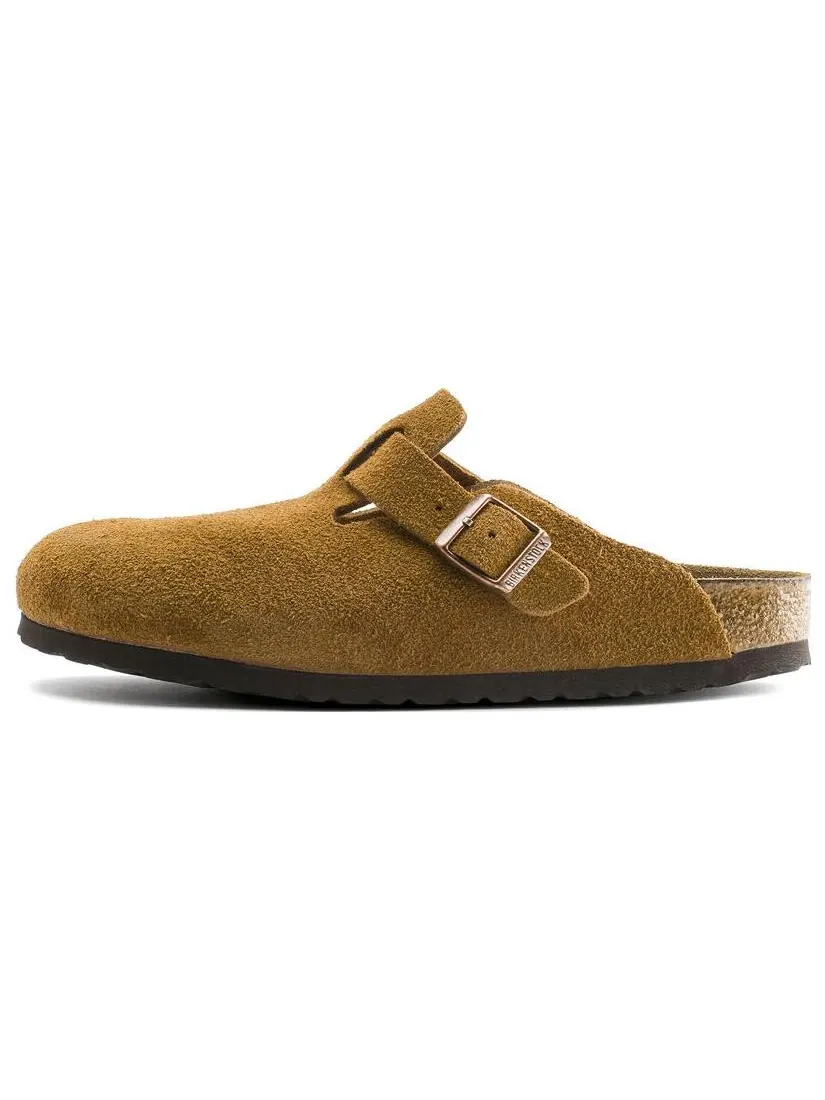 Мюли Birkenstock Boston Soft Footbed Suede Leather унисекс — изображение 1 из 4, коричневый