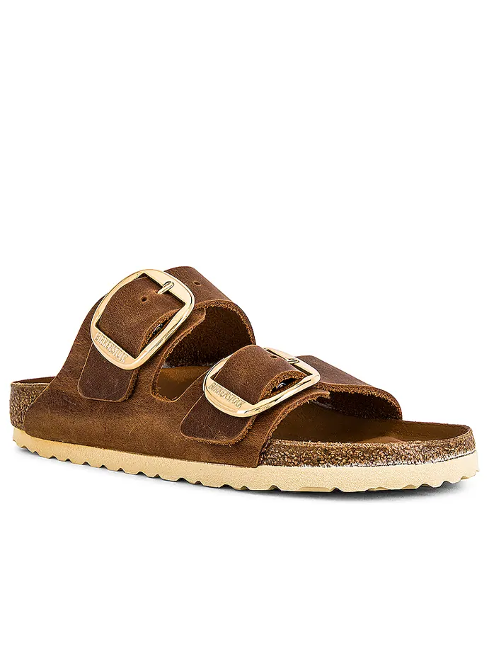 (WMNS) Birkenstock Arizona Big Buckle 'Oiled Leather Cognac' — изображение 2 из 5, коричневый