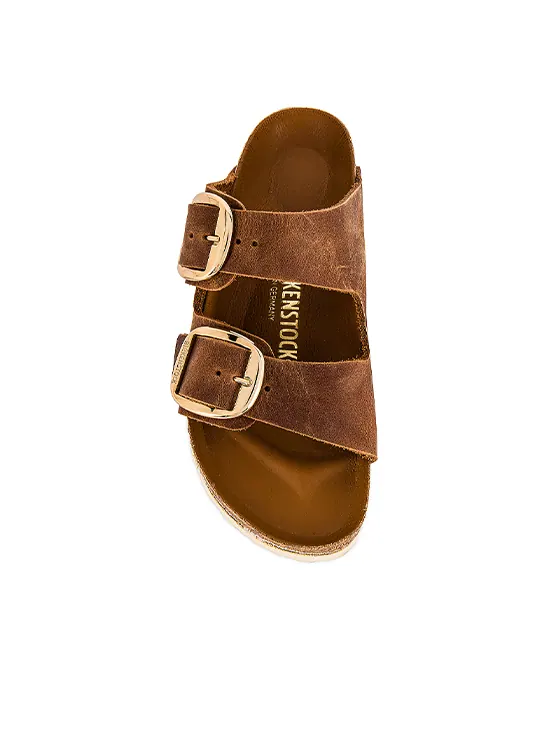 (WMNS) Birkenstock Arizona Big Buckle 'Oiled Leather Cognac' — изображение 4 из 5, коричневый
