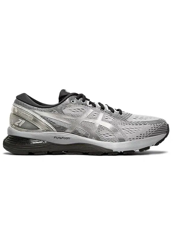 Кроссовки гель нимбус 21 платина Asics — изображение 2 из 4, серый