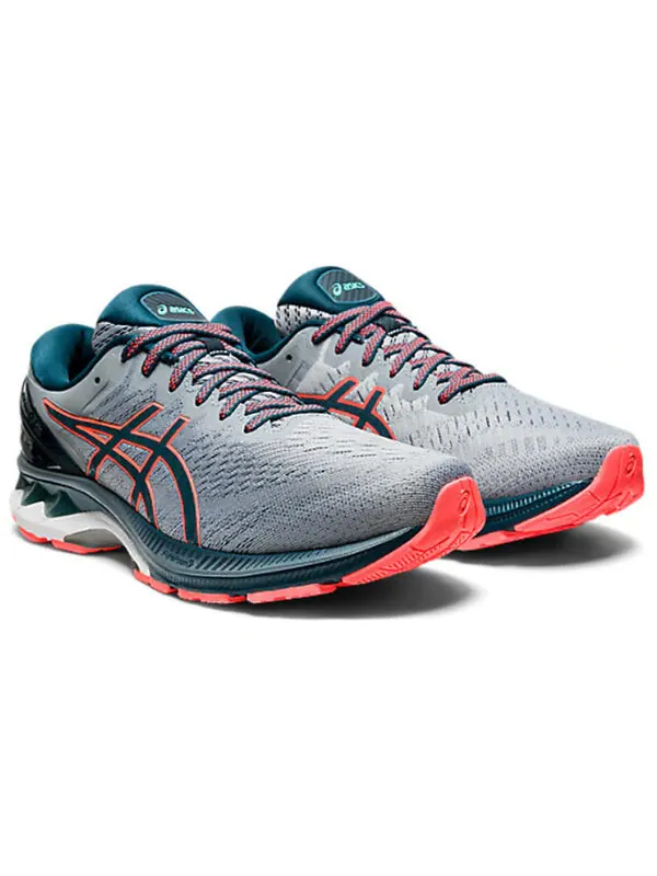 Кроссовки гелевые kayano 27 2e широкие Asics — изображение 3 из 4, серый/синий/оранжевый