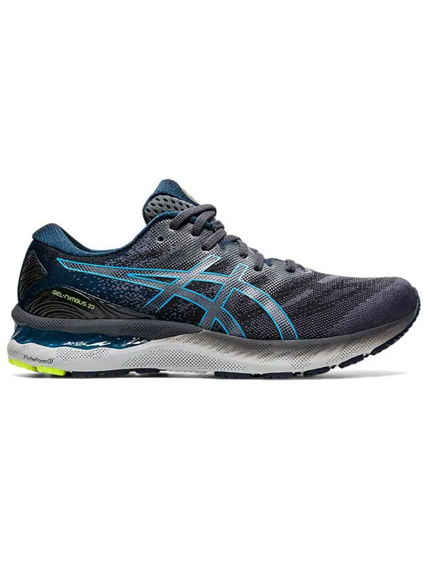 Кроссовки гель нимбус 23 4е широкие Asics — изображение 2 из 4, серый/синий