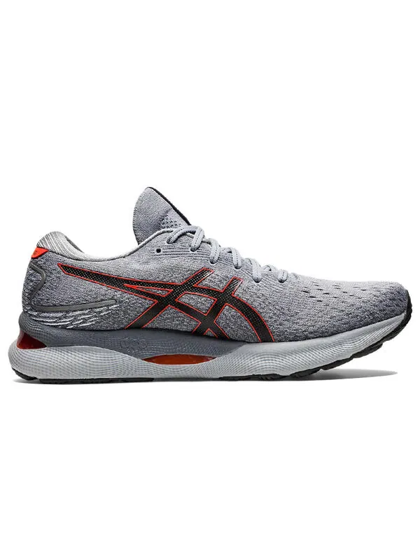 Кроссовки гель нимбус 24 Asics — изображение 2 из 4, серый/красный