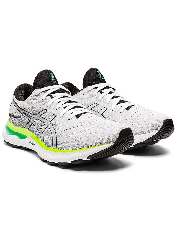 Кроссовки гель нимбус 24 Asics — изображение 3 из 4, белый/черный/зеленый