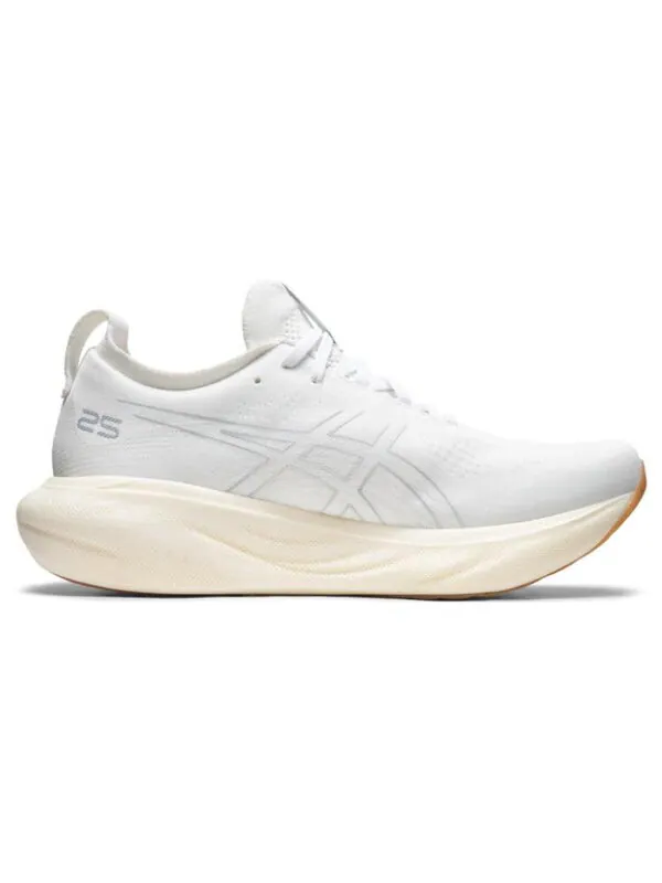 Кроссовки гель нимбус 25 Asics — изображение 2 из 4, белый/серебристый