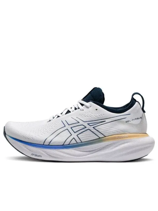 Кроссовки гель нимбус 25 обувь Asics — изображение 1 из 4, белый/синий