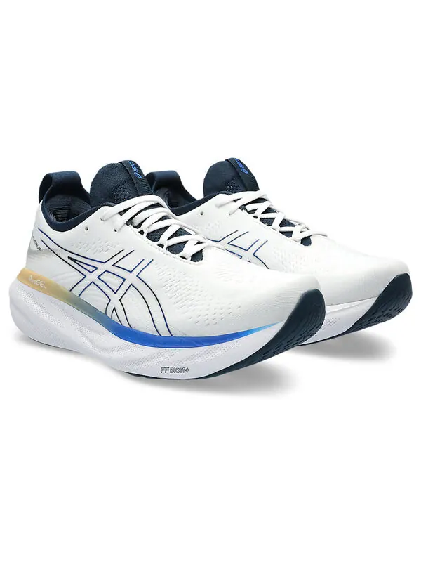 Кроссовки гель нимбус 25 обувь Asics — изображение 3 из 4, белый/синий