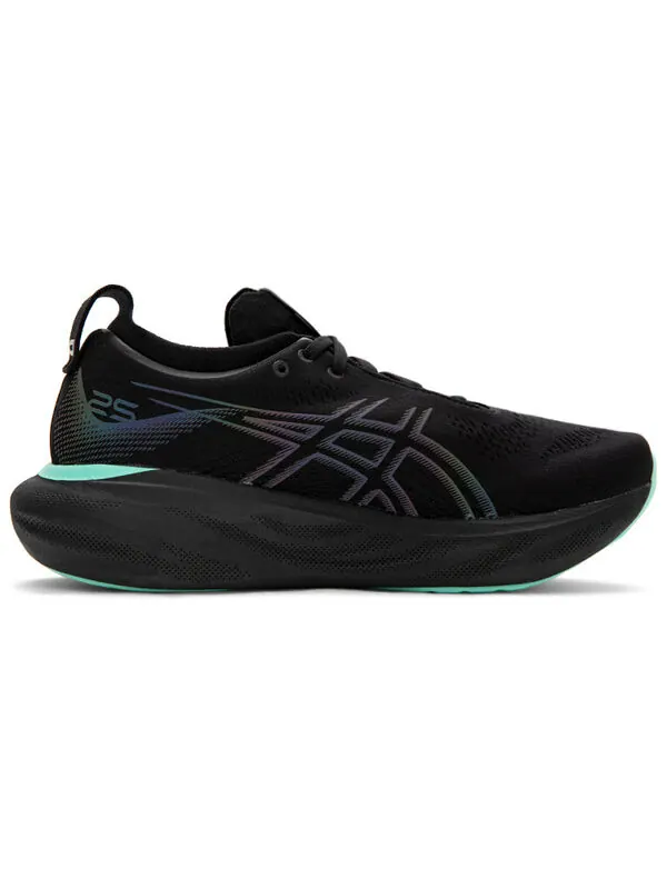 Кроссовки гелевые нимбус 25 лайт шоу Asics — изображение 2 из 4, черный/зеленый
